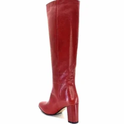 Elégant|Bottes<l'arianna Bottes Tubes St1689 Cuir Mattone Rouge