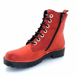 Rock|Bottines<Chacal Bottillon Fermeture Éclair 6830 Cuir Rouge