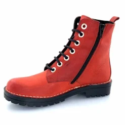 Rock|Bottines<Chacal Bottillon Fermeture Éclair 6830 Cuir Rouge