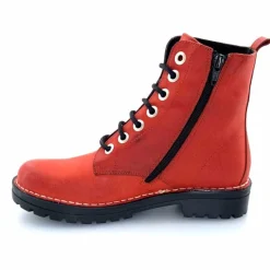 Rock|Bottines<Chacal Bottillon Fermeture Éclair 6830 Cuir Rouge
