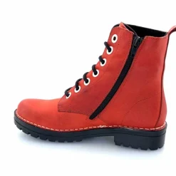 Rock|Bottines<Chacal Bottillon Fermeture Éclair 6830 Cuir Rouge