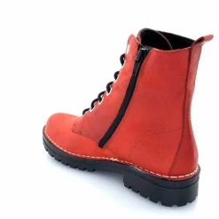 Rock|Bottines<Chacal Bottillon Fermeture Éclair 6830 Cuir Rouge