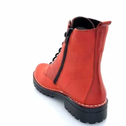 Rock|Bottines<Chacal Bottillon Fermeture Éclair 6830 Cuir Rouge