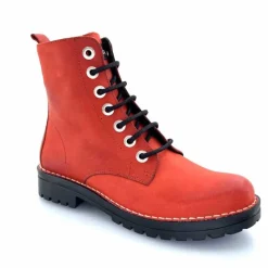 Rock|Bottines<Chacal Bottillon Fermeture Éclair 6830 Cuir Rouge