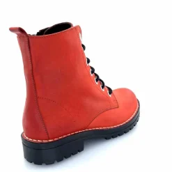 Rock|Bottines<Chacal Bottillon Fermeture Éclair 6830 Cuir Rouge