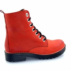 Rock|Bottines<Chacal Bottillon Fermeture Éclair 6830 Cuir Rouge