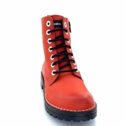 Rock|Bottines<Chacal Bottillon Fermeture Éclair 6830 Cuir Rouge