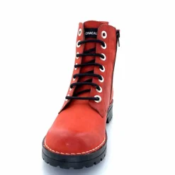 Rock|Bottines<Chacal Bottillon Fermeture Éclair 6830 Cuir Rouge
