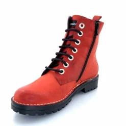 Rock|Bottines<Chacal Bottillon Fermeture Éclair 6830 Cuir Rouge