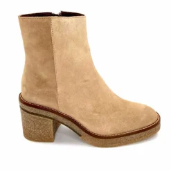 Basic|Bottines<Alpe Bottines à Talon 2626 Baby Daim Corda Crème