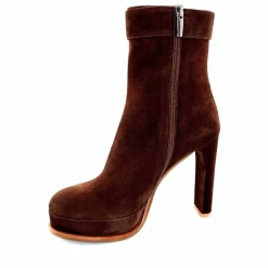 Elégant|Bottines<chantal Bottines à Talon 2475 Daim Chocolat Marron
