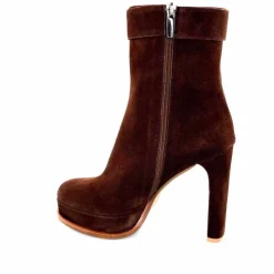 Elégant|Bottines<chantal Bottines à Talon 2475 Daim Chocolat Marron