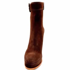 Elégant|Bottines<chantal Bottines à Talon 2475 Daim Chocolat Marron