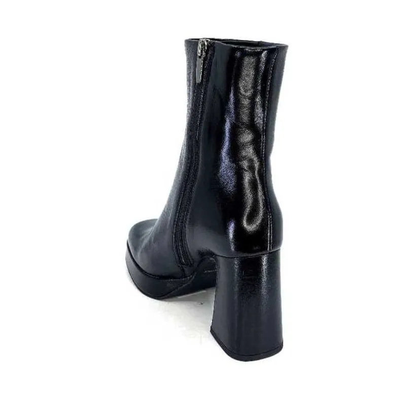 Féminin|Elégant<chantal Bottines à Talon 2191 Cuir Vernis Noir