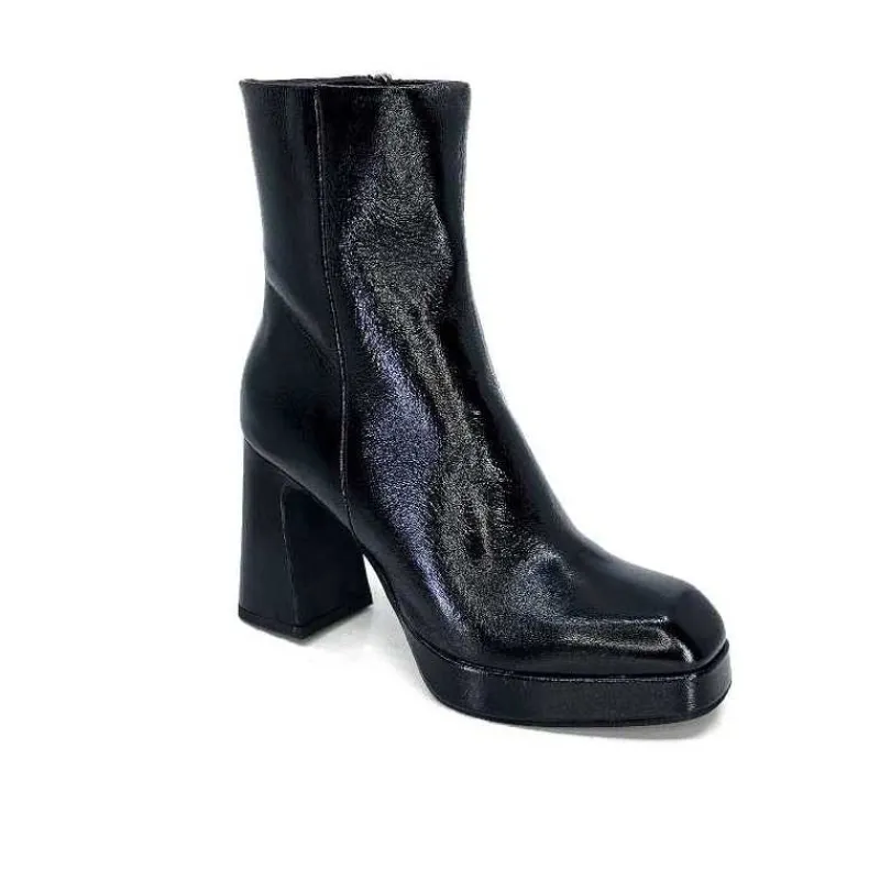 Féminin|Elégant<chantal Bottines à Talon 2191 Cuir Vernis Noir