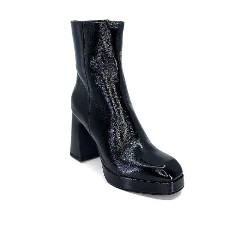 Féminin|Elégant<chantal Bottines à Talon 2191 Cuir Vernis Noir