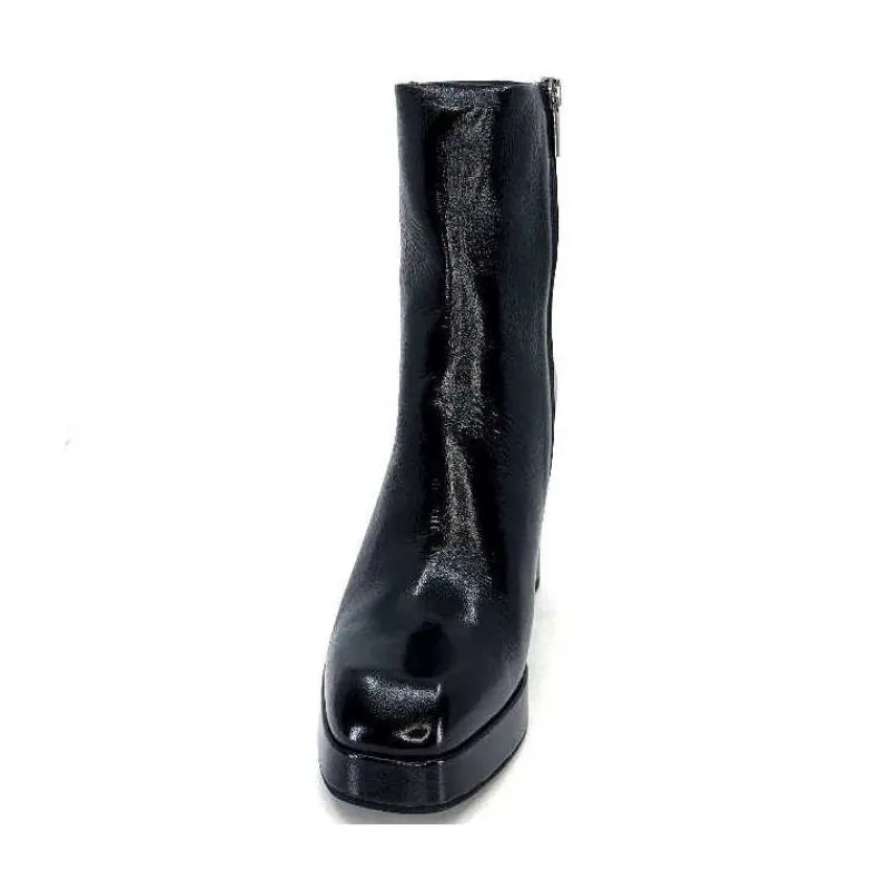 Féminin|Elégant<chantal Bottines à Talon 2191 Cuir Vernis Noir