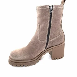 Rock|Fourrure<Ivoire0235a Bottines à Talon Fourrées Ivoire 28117 Daim Gris GrisFoncé