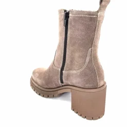 Rock|Fourrure<Ivoire0235a Bottines à Talon Fourrées Ivoire 28117 Daim Gris GrisFoncé