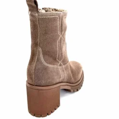 Rock|Fourrure<Ivoire0235a Bottines à Talon Fourrées Ivoire 28117 Daim Gris GrisFoncé