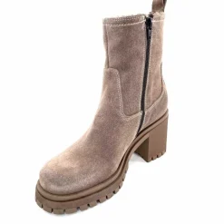 Rock|Fourrure<Ivoire0235a Bottines à Talon Fourrées Ivoire 28117 Daim Gris GrisFoncé