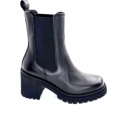 Rock|Bottines<Ivoire0235a Bottines à Talon Ivoire 28115 Cuir Noir