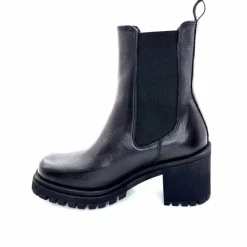 Rock|Bottines<Ivoire0235a Bottines à Talon Ivoire 28115 Cuir Noir