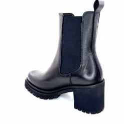 Rock|Bottines<Ivoire0235a Bottines à Talon Ivoire 28115 Cuir Noir