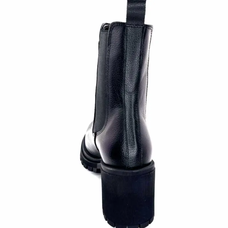 Rock|Bottines<Ivoire0235a Bottines à Talon Ivoire 28115 Cuir Noir