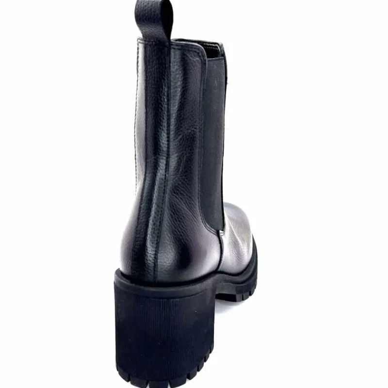 Rock|Bottines<Ivoire0235a Bottines à Talon Ivoire 28115 Cuir Noir