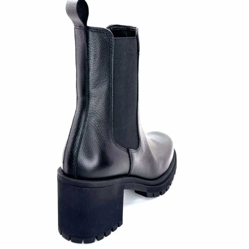 Rock|Bottines<Ivoire0235a Bottines à Talon Ivoire 28115 Cuir Noir