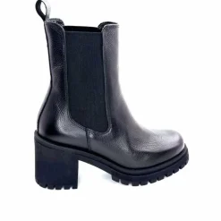 Rock|Bottines<Ivoire0235a Bottines à Talon Ivoire 28115 Cuir Noir