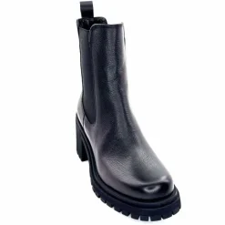 Rock|Bottines<Ivoire0235a Bottines à Talon Ivoire 28115 Cuir Noir