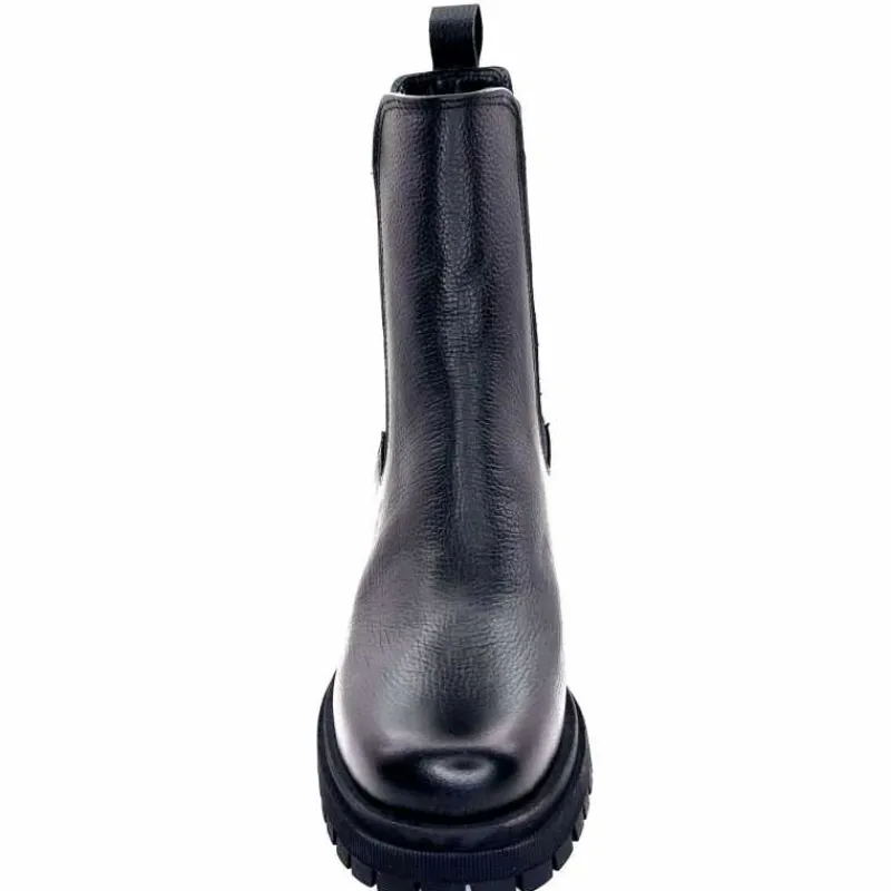 Rock|Bottines<Ivoire0235a Bottines à Talon Ivoire 28115 Cuir Noir