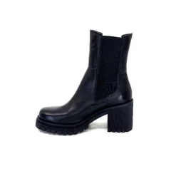 Rock|Bottines<Ivoire0235a Bottines à Talon Ivoire 28110 Cuir Noir