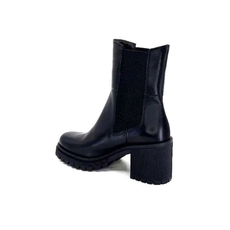 Rock|Bottines<Ivoire0235a Bottines à Talon Ivoire 28110 Cuir Noir