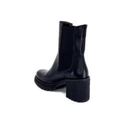 Rock|Bottines<Ivoire0235a Bottines à Talon Ivoire 28110 Cuir Noir