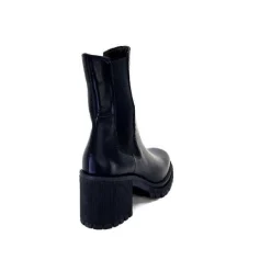 Rock|Bottines<Ivoire0235a Bottines à Talon Ivoire 28110 Cuir Noir