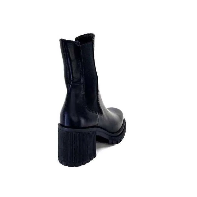 Rock|Bottines<Ivoire0235a Bottines à Talon Ivoire 28110 Cuir Noir