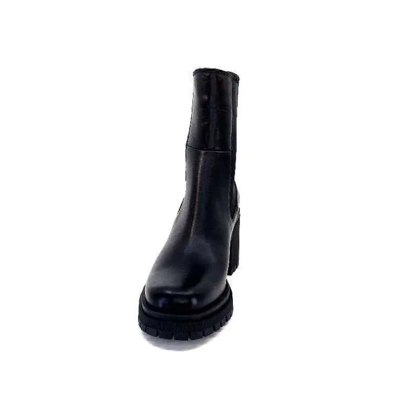 Rock|Bottines<Ivoire0235a Bottines à Talon Ivoire 28110 Cuir Noir