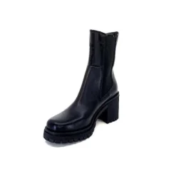 Rock|Bottines<Ivoire0235a Bottines à Talon Ivoire 28110 Cuir Noir