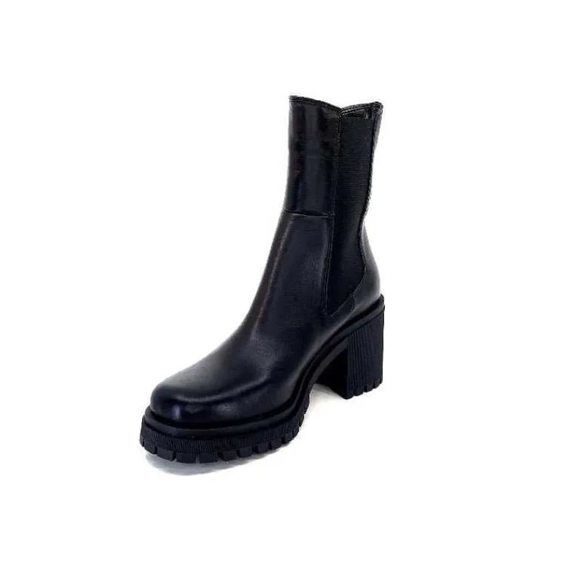 Rock|Bottines<Ivoire0235a Bottines à Talon Ivoire 28110 Cuir Noir