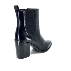 Elégant|Santiags<Ivoire0104a Bottines à Talon Ivoire 52145 Cuir Noir