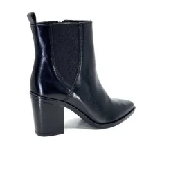 Elégant|Santiags<Ivoire0104a Bottines à Talon Ivoire 52145 Cuir Noir