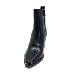 Elégant|Santiags<Ivoire0104a Bottines à Talon Ivoire 52145 Cuir Noir