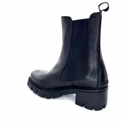 Rock|Bottines<belang Bottines à Talon Ivoire 08112 Cuir Noir