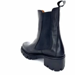 Rock|Bottines<belang Bottines à Talon Ivoire 08112 Cuir Noir