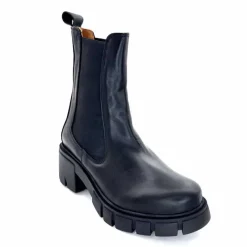 Rock|Bottines<belang Bottines à Talon Ivoire 08112 Cuir Noir