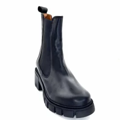 Rock|Bottines<belang Bottines à Talon Ivoire 08112 Cuir Noir