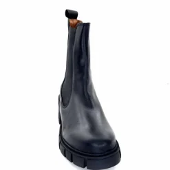 Rock|Bottines<belang Bottines à Talon Ivoire 08112 Cuir Noir